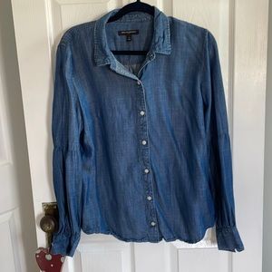 Button-down soft denim shirt
